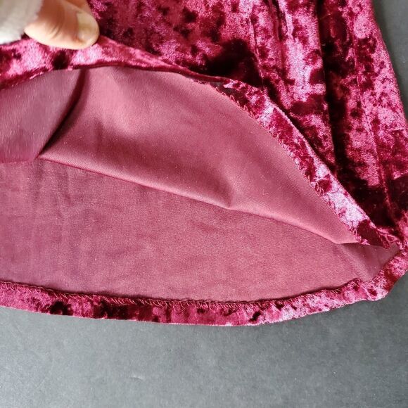 Aqua Red Velvet Off Shoulder Blouse - Picture 5 of 8